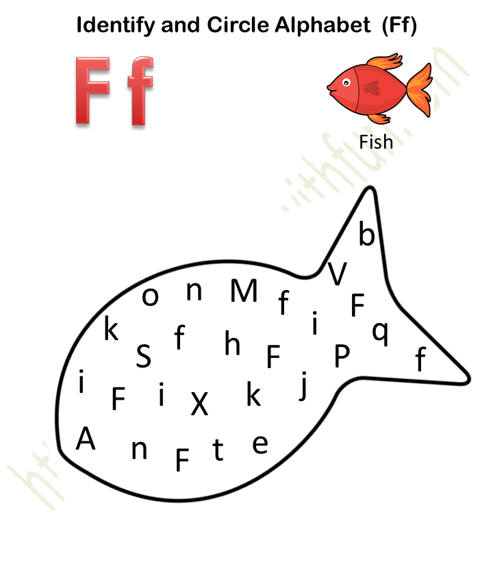 English Preschool Identify And Circle Alphabet Ff Worksheet 6